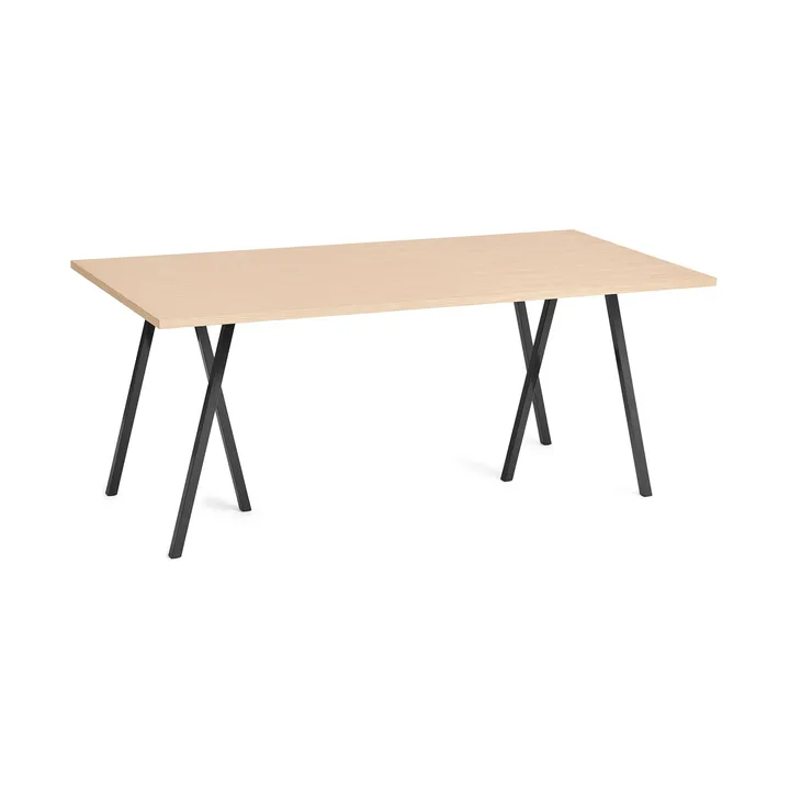 Loop Stand dining table 87,5x180 cm - Black-clear lacq. oak - HAY