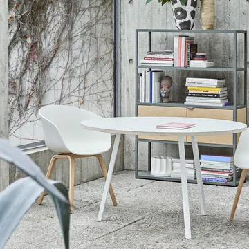 Loop Stand dining table round - White laminate-white, Ø120 cm - HAY