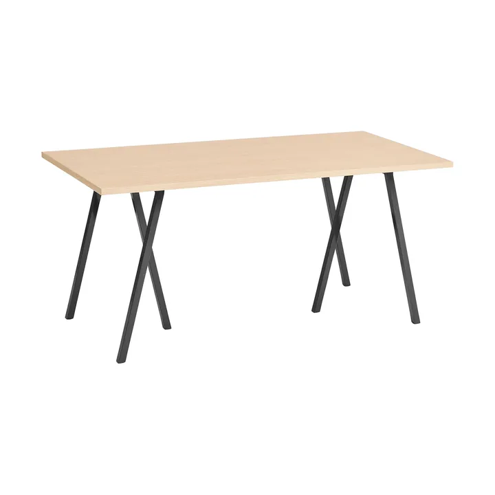 Loop Stand incl. support dining table 77,5x160 cm - Black-clear lacq. oak - HAY