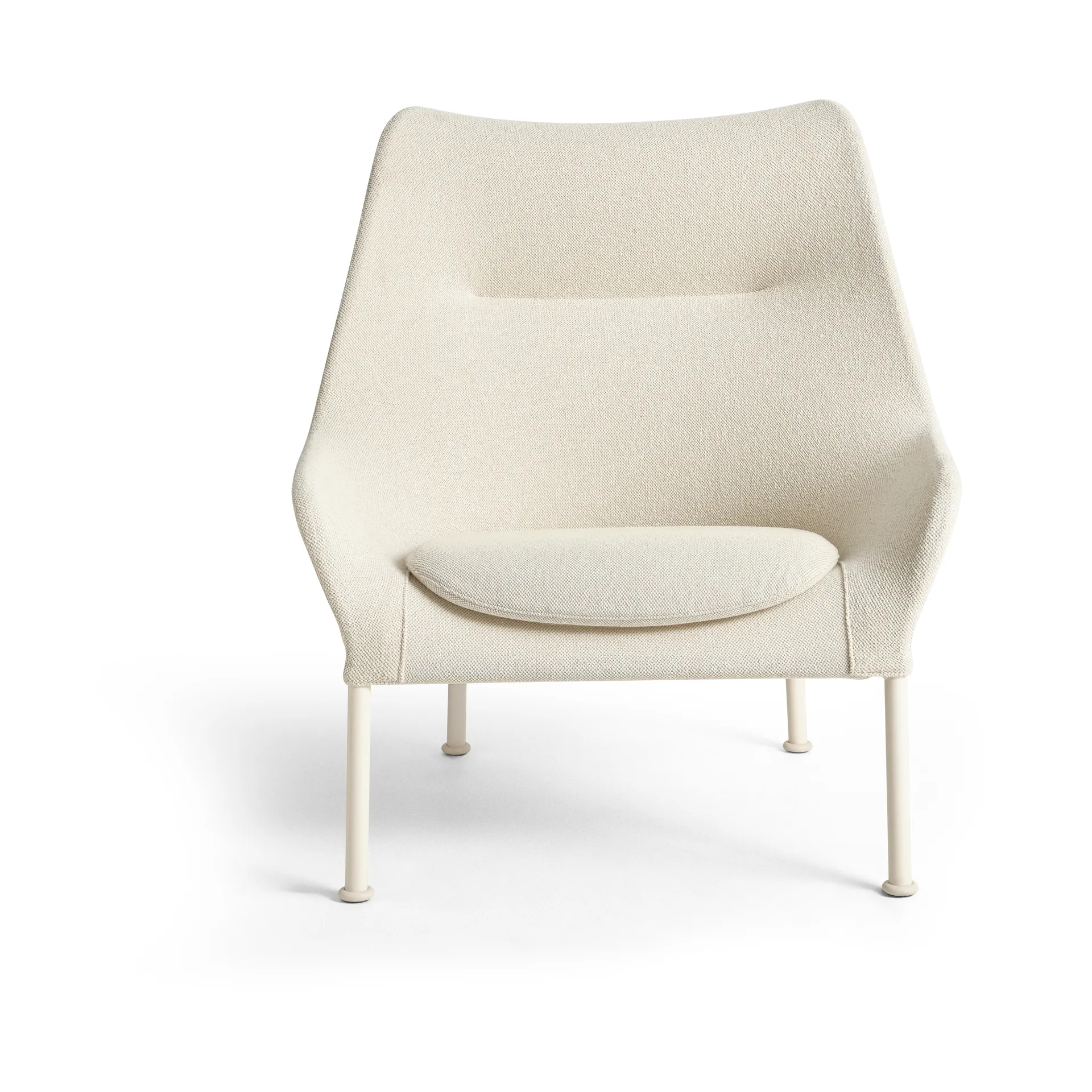 O2 Lounge Chair armchair, Soft cream-lacquered steel eggshell HAY