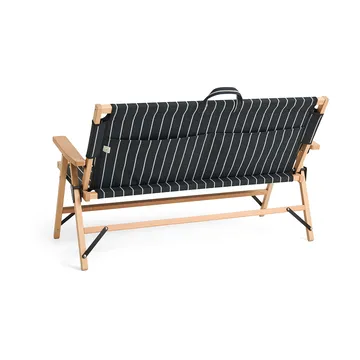 Outdoor Market foldable sofa - Black-beige, 2 seater - HAY