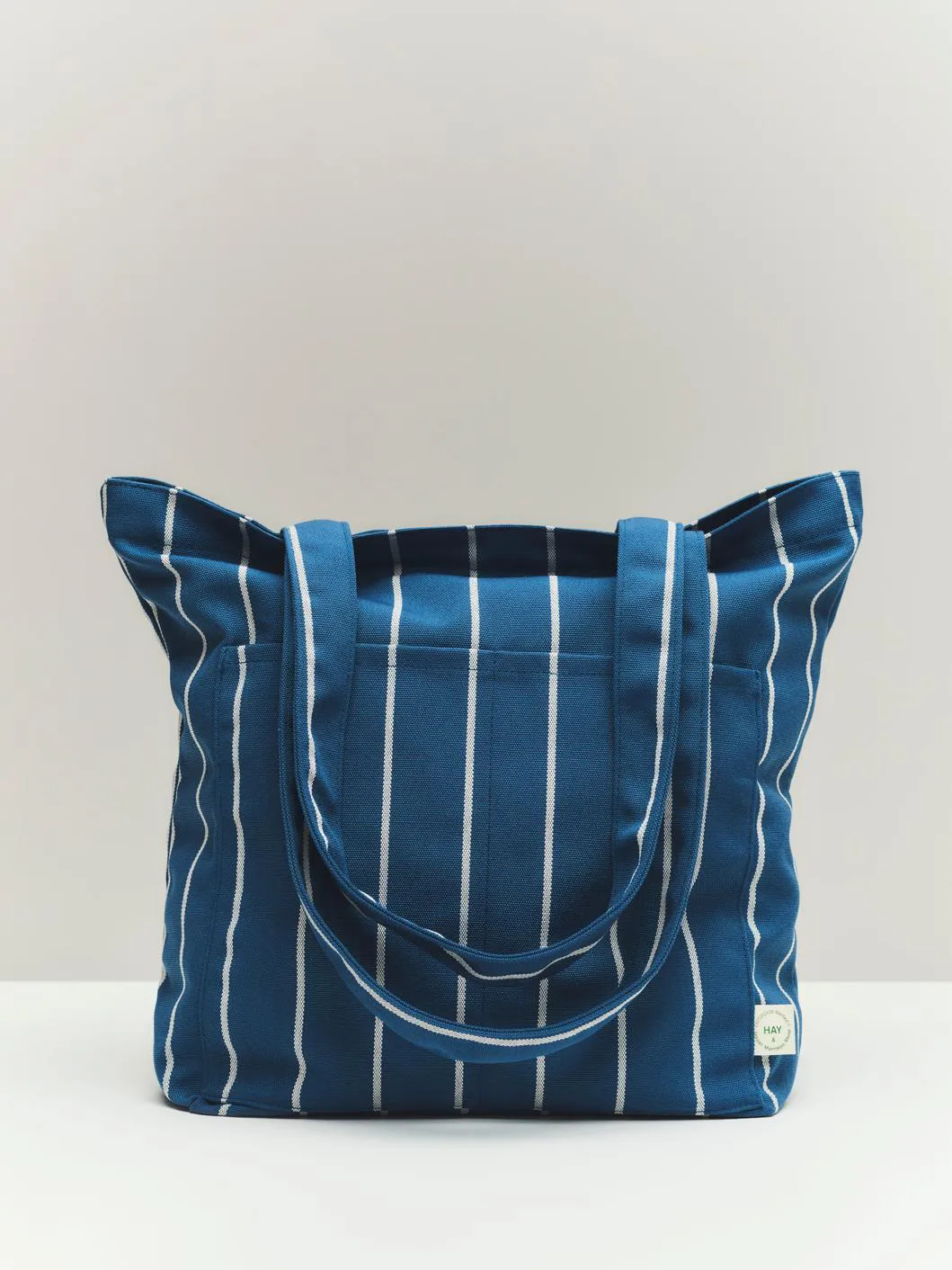 Outdoor Market tote bag, Blue-beige, medium HAY