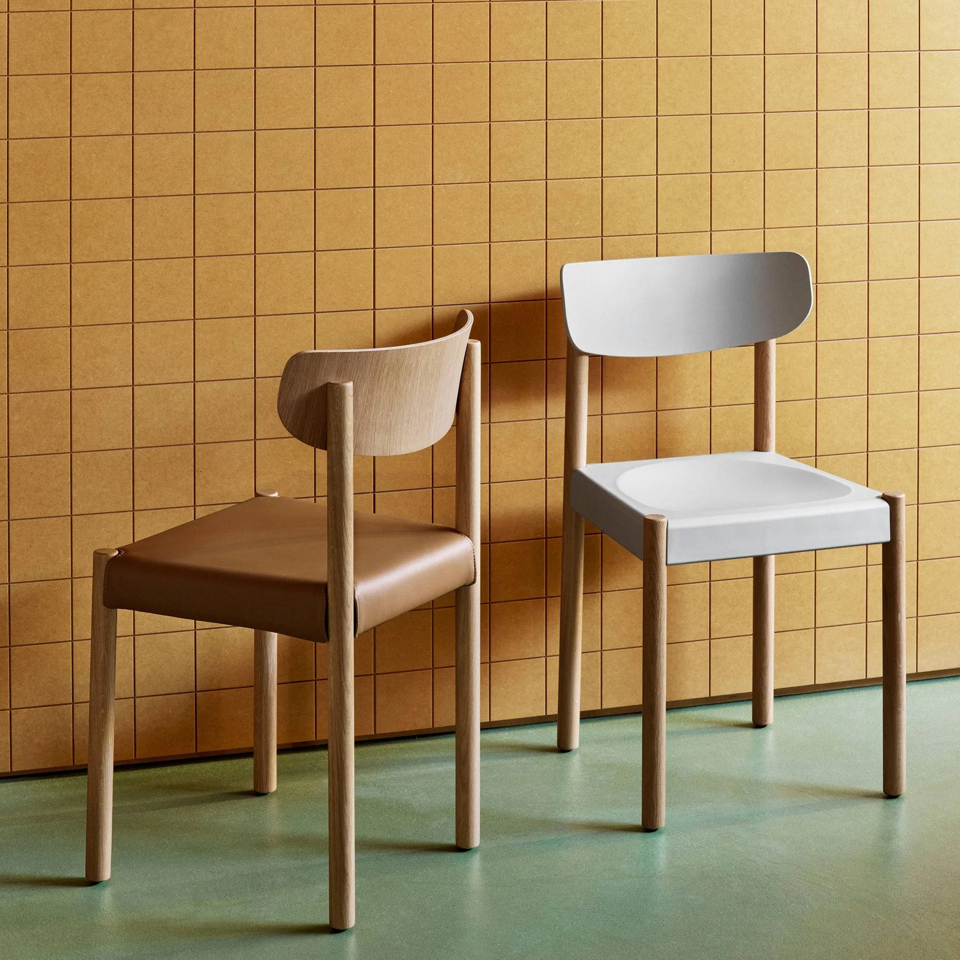 Pack Chair 11 chair, Oiled oak-palm green-Steelcut 975 HAY