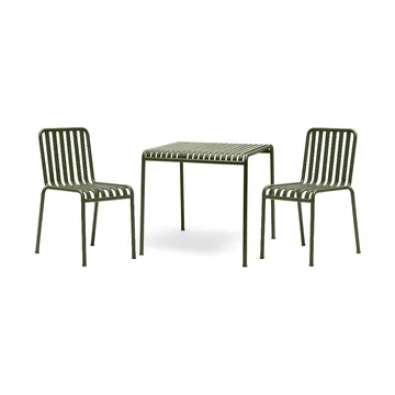 Palissade dining set 2 chairs 82,5x90 cm - Olive - HAY