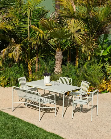 Palissade dining set 2 Dining armchair + bench 170x90 cm sky grey - HAY