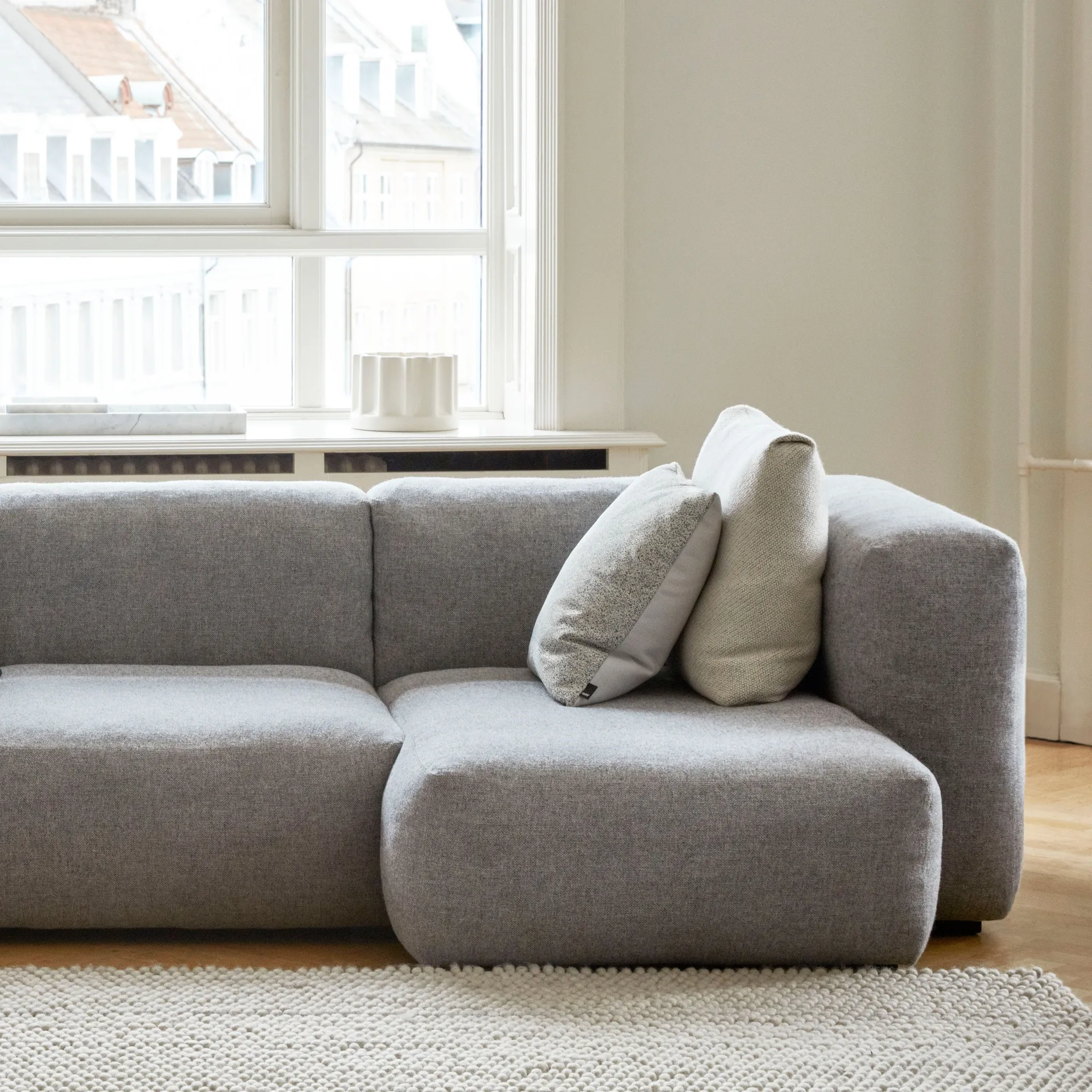 Peas Random wool rug 200x300 cm, Soft grey HAY