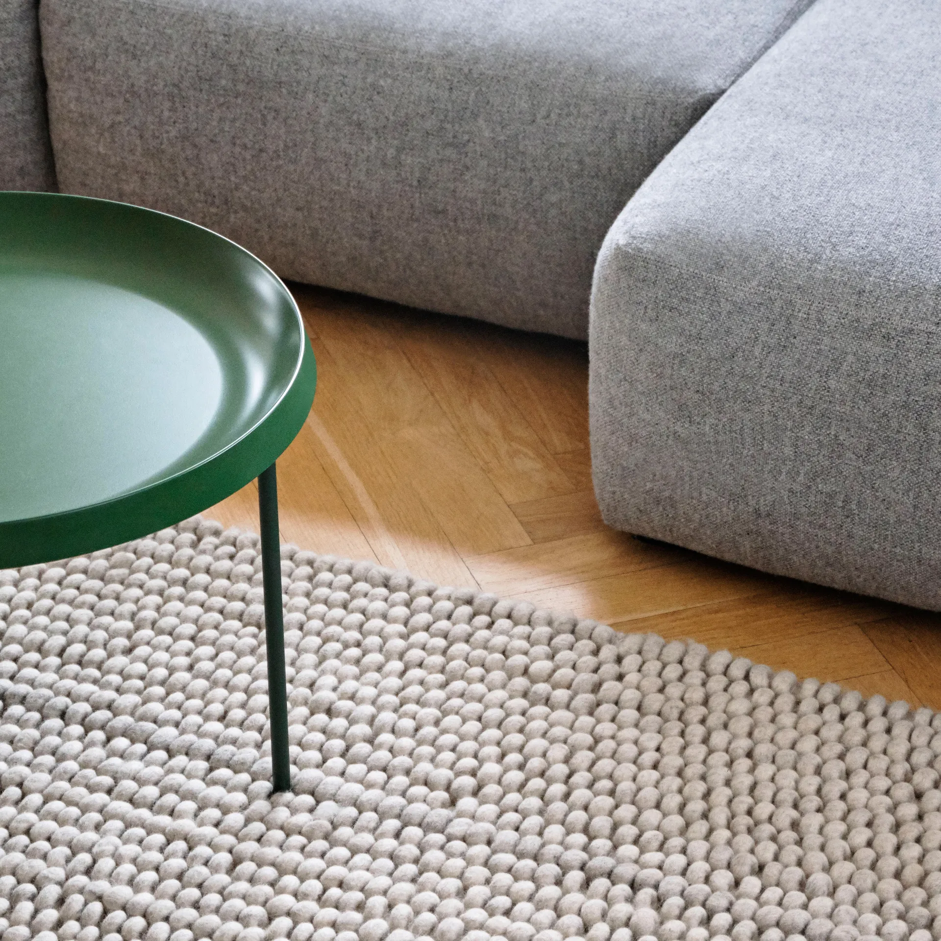 Peas wool rug 200x300 cm, Soft grey HAY