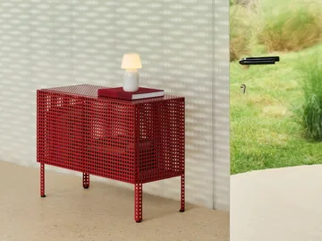 Perforated Cabinet skåp small - Wine red - HAY