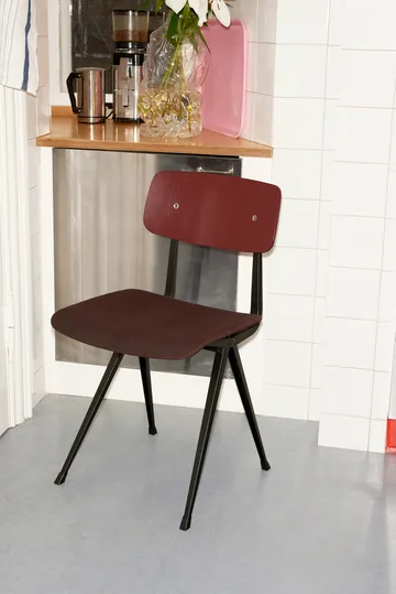 Result chair - Dark brick-black steel frame - HAY