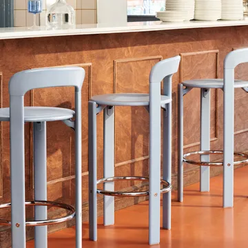 Rey bar stool 75 cm - Deep black - HAY