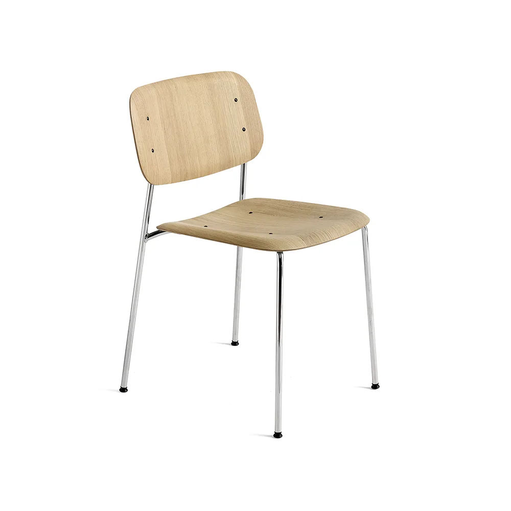 Soft Edge 40 chair, water-based lacquered oak-chrome frame HAY