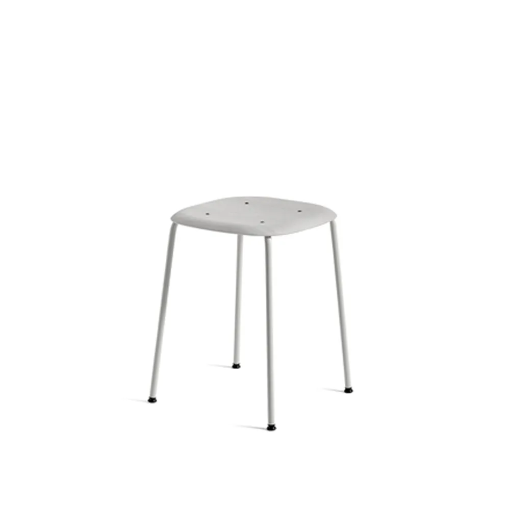 Soft Edge 70 stool, Soft grey-soft grey steel frame HAY