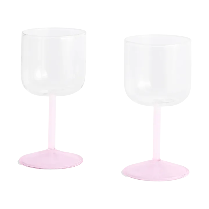 Tint wine glass 25 cl 2-pack - Clear-jade light pink-light pink - HAY