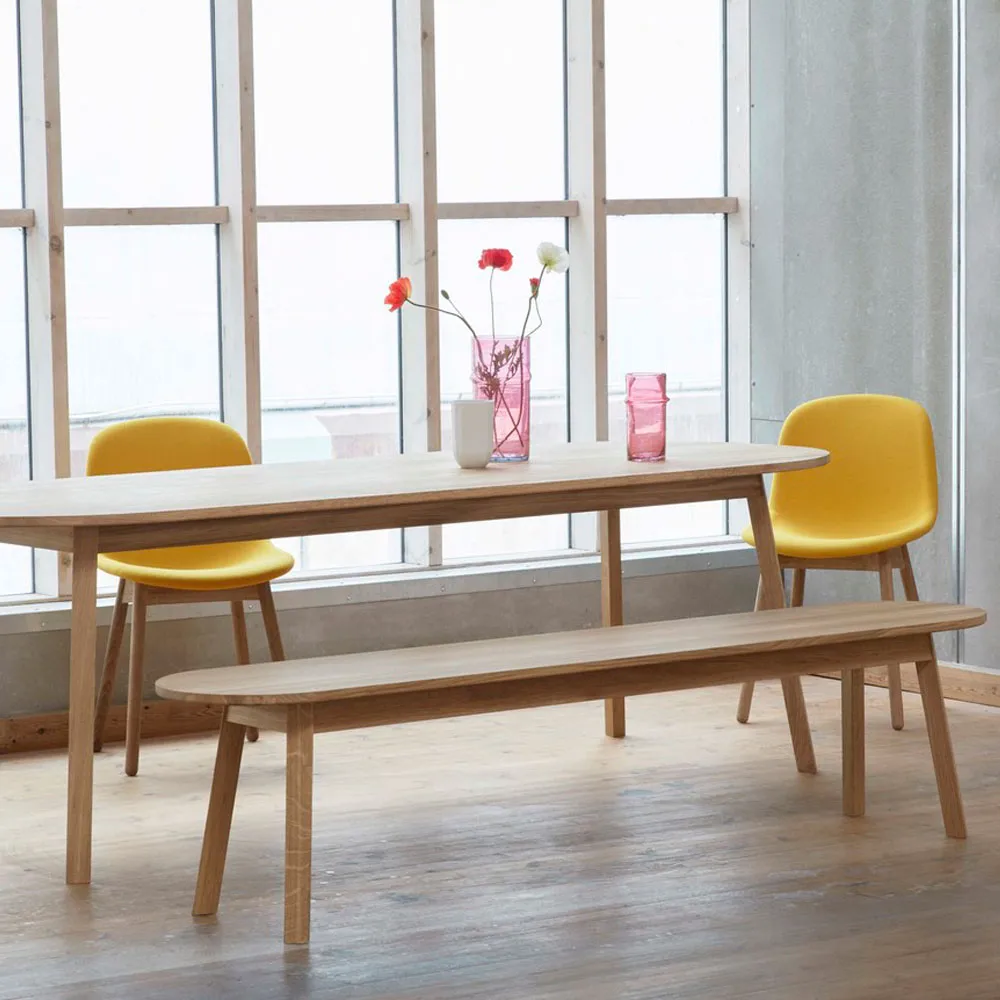 Triangle Leg bench, water-based lacquered oak, 150 cm HAY