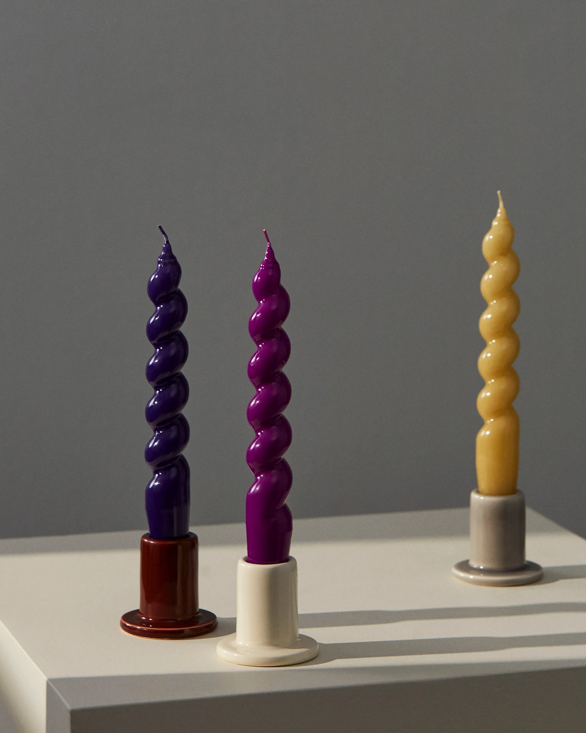 Tube candle stick 5 cm, Off-white HAY