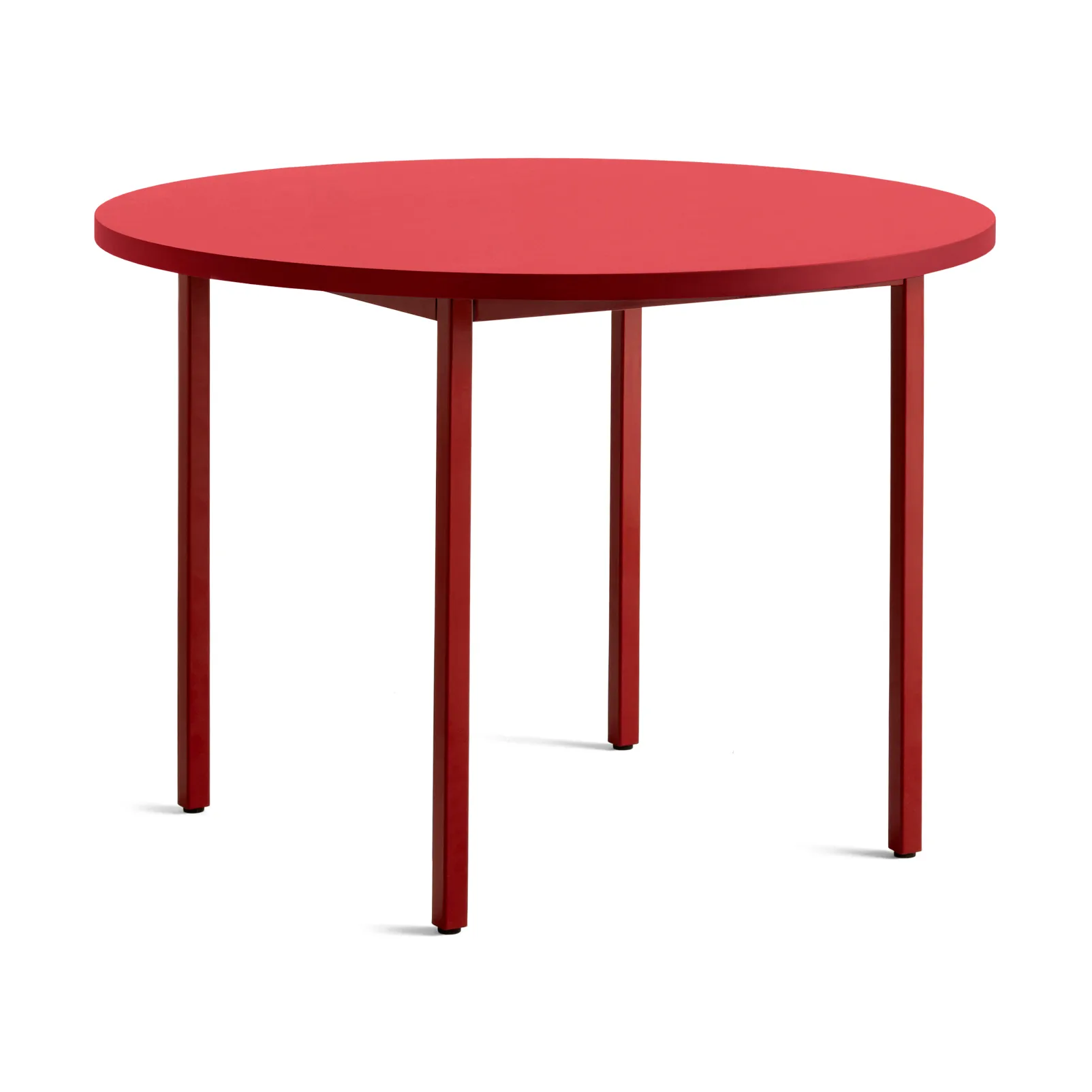 Two-Colour dining table Ø105 cm, Maroon red-red HAY