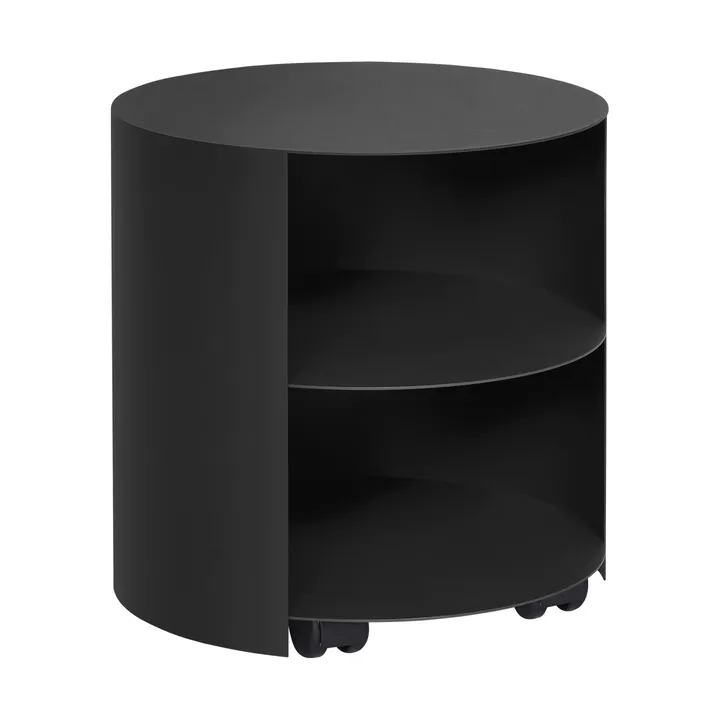 Hide side table Ø38x41 cm - Jet black textured - Hem