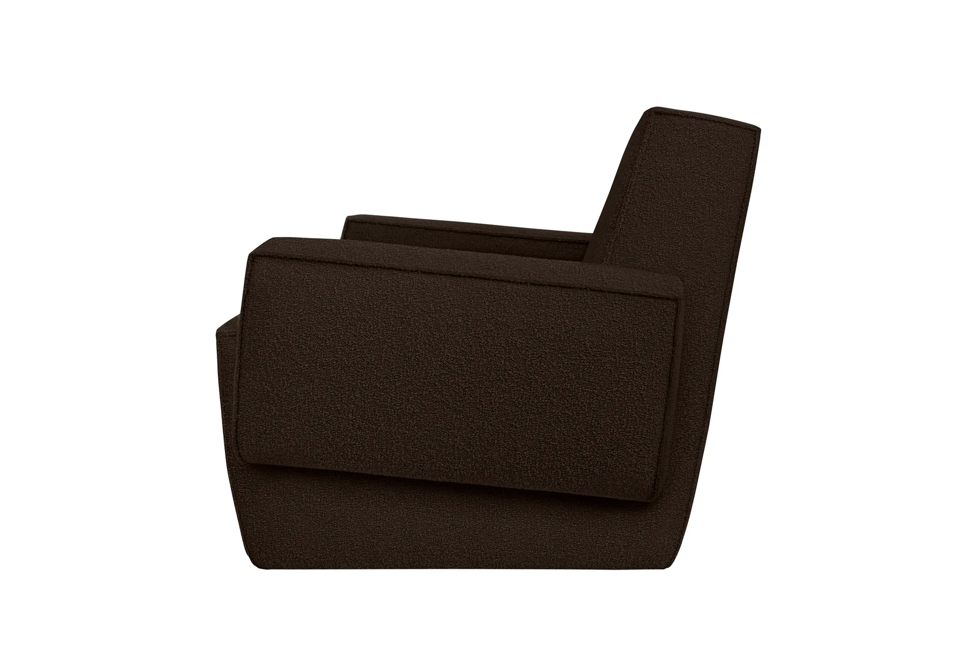 Hunk lounge chair with arm rest, Chocolate Hem
