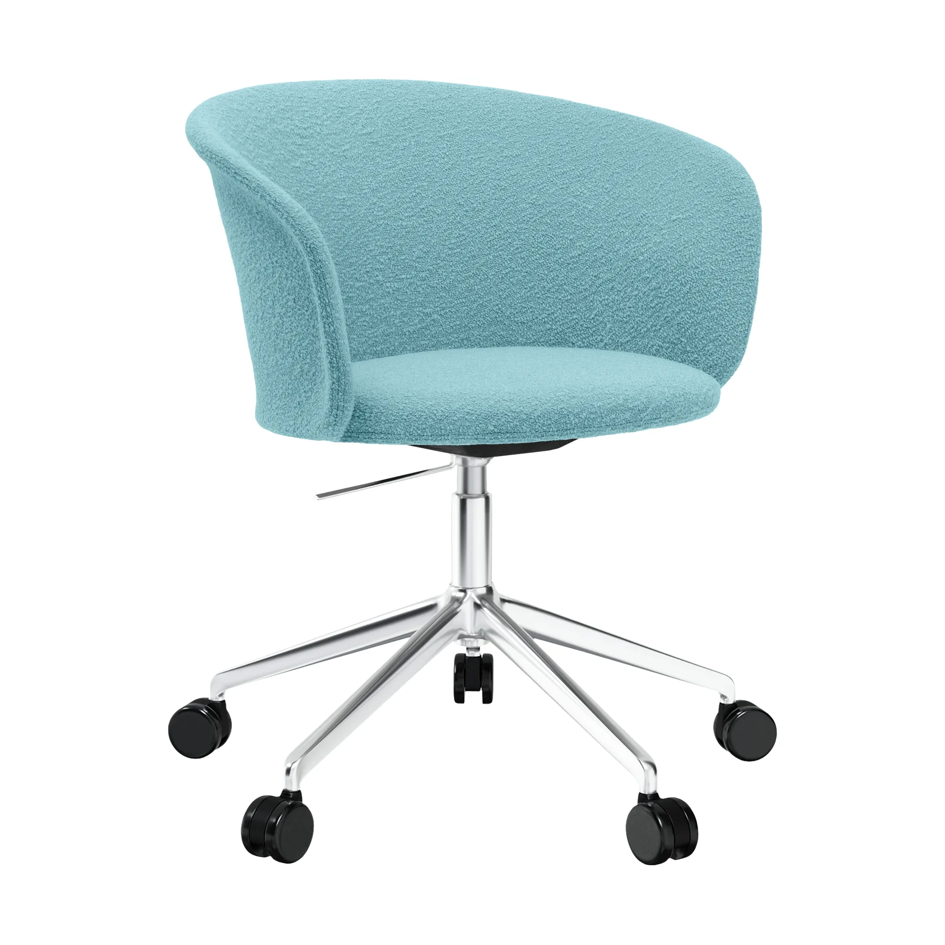 Kendo Swivel office chair with 5 wheels, Icicle-polished aluminium Hem