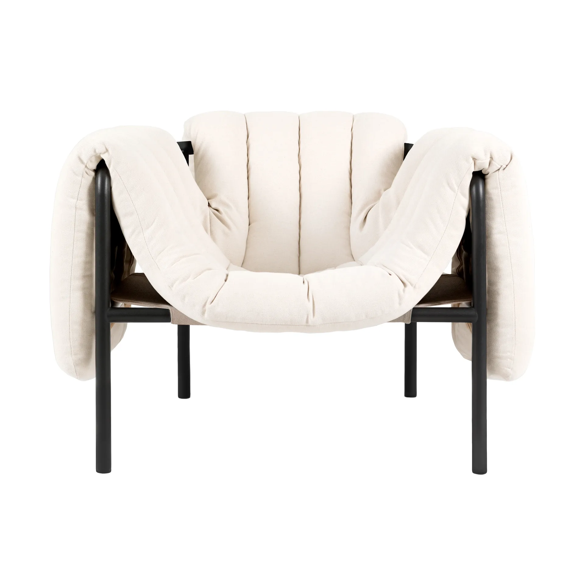 Puffy lounge chair, Natural-black grey Hem