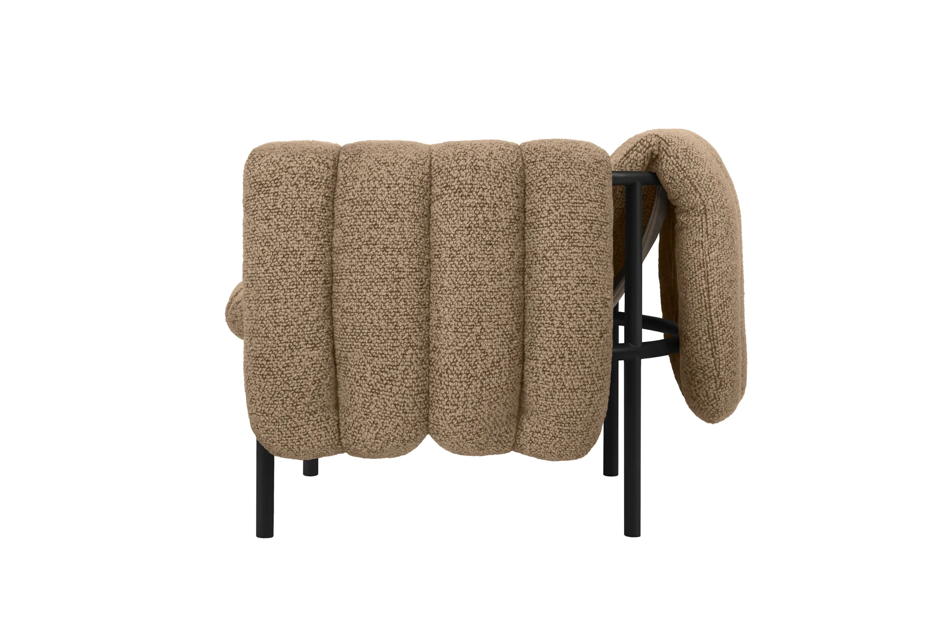 Puffy lounge chair, Sawdust-black grey Hem