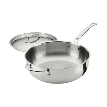 Hestan ProBond Luxe frying pan with lid - Stainless steel, auxiliary handle - Hestan