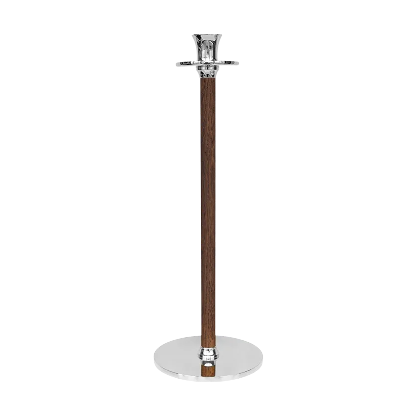 Alto Basso candle holder 30 cm, Nickel-plated brass Hilke Collection
