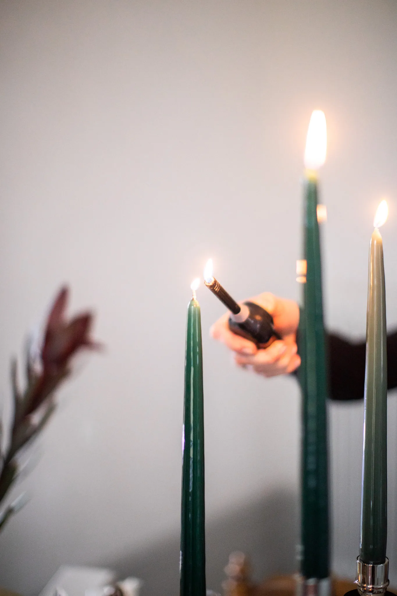 Herrgårdsljus candles 30 cm 6-pack, Antique green Hilke Collection