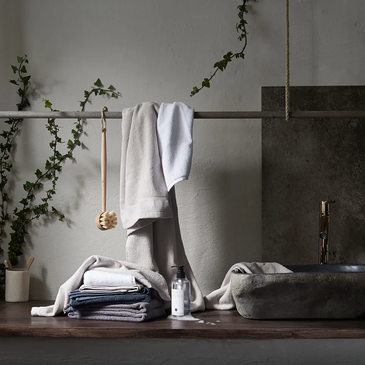 Lina towel mother of pearl, 70x140 cm Himla