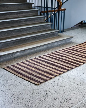 Block rug brown-natural - 90x300 cm - House Doctor