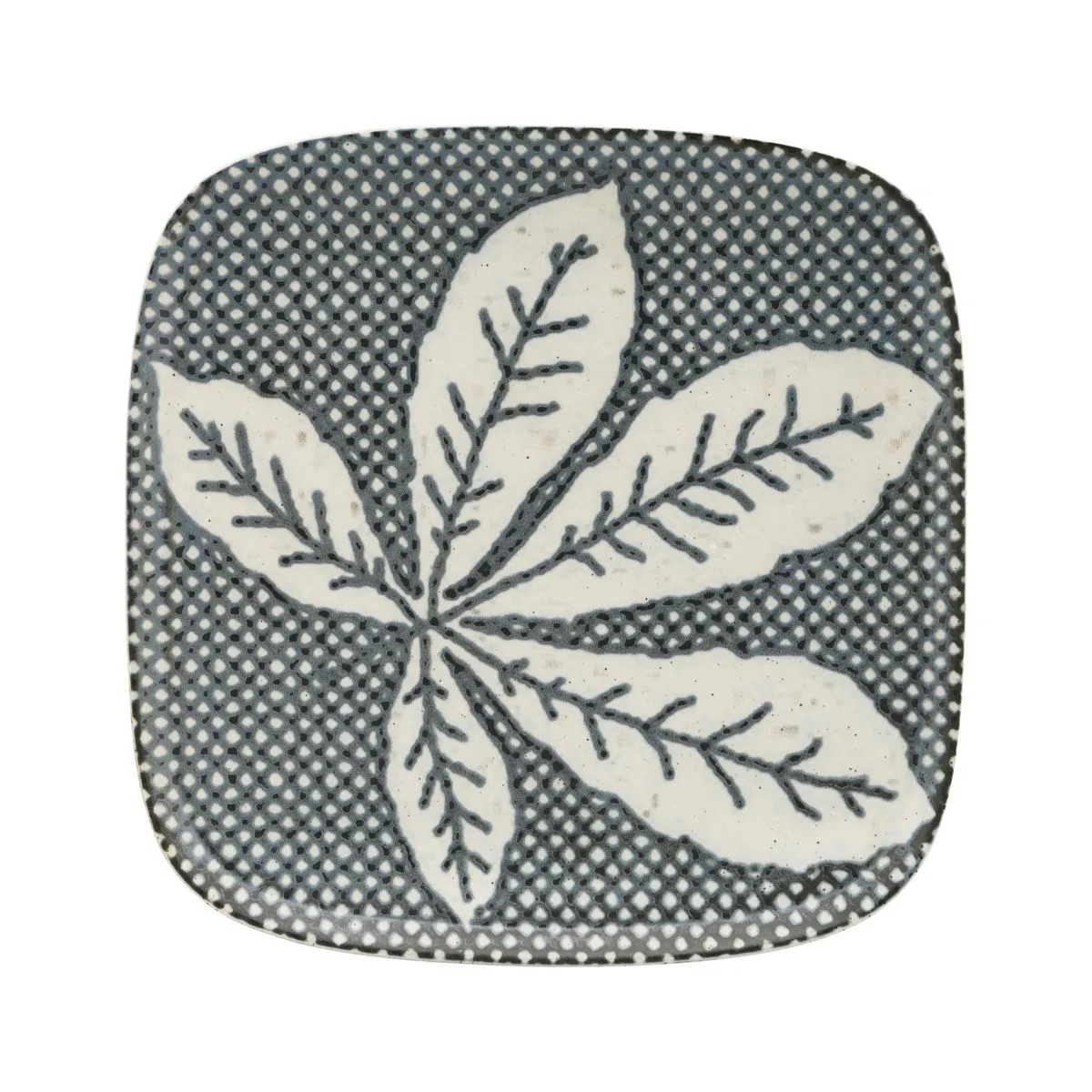 Chestnut plate 21.6 cm, grey-blue House Doctor
