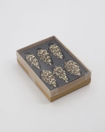 Cone Christmas decoration 9 cm 6-pack - Gold - House Doctor