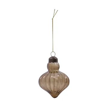 Fluted Christmas bauble Ø6.5 cm 2 pieces - Amber - House Doctor