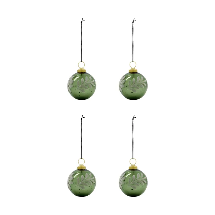 Luto Christmas bauble 4-pack - Green - House Doctor