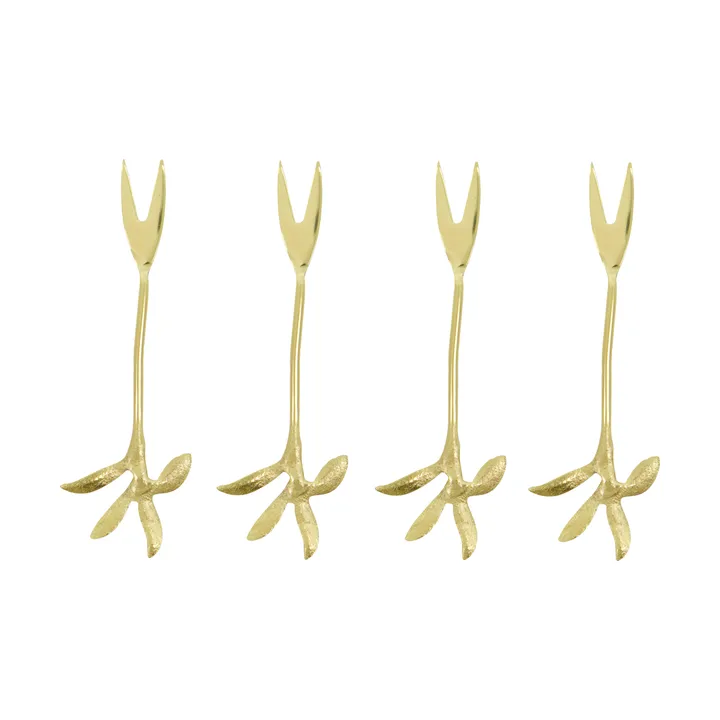 Serve serving fork 4-pack - Antique gold - House Doctor