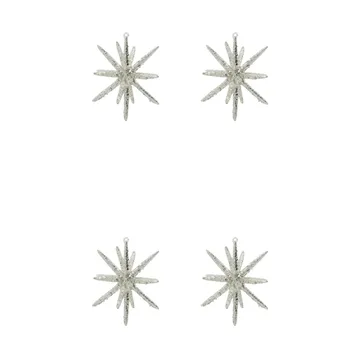 Spike Christmas tree star Ø12 cm 4-pack - Silver brass glitter - House Doctor