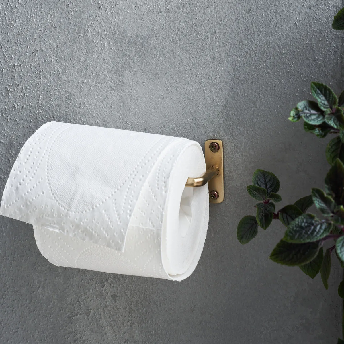 Welo toilet paper holder, Brushed brass House Doctor