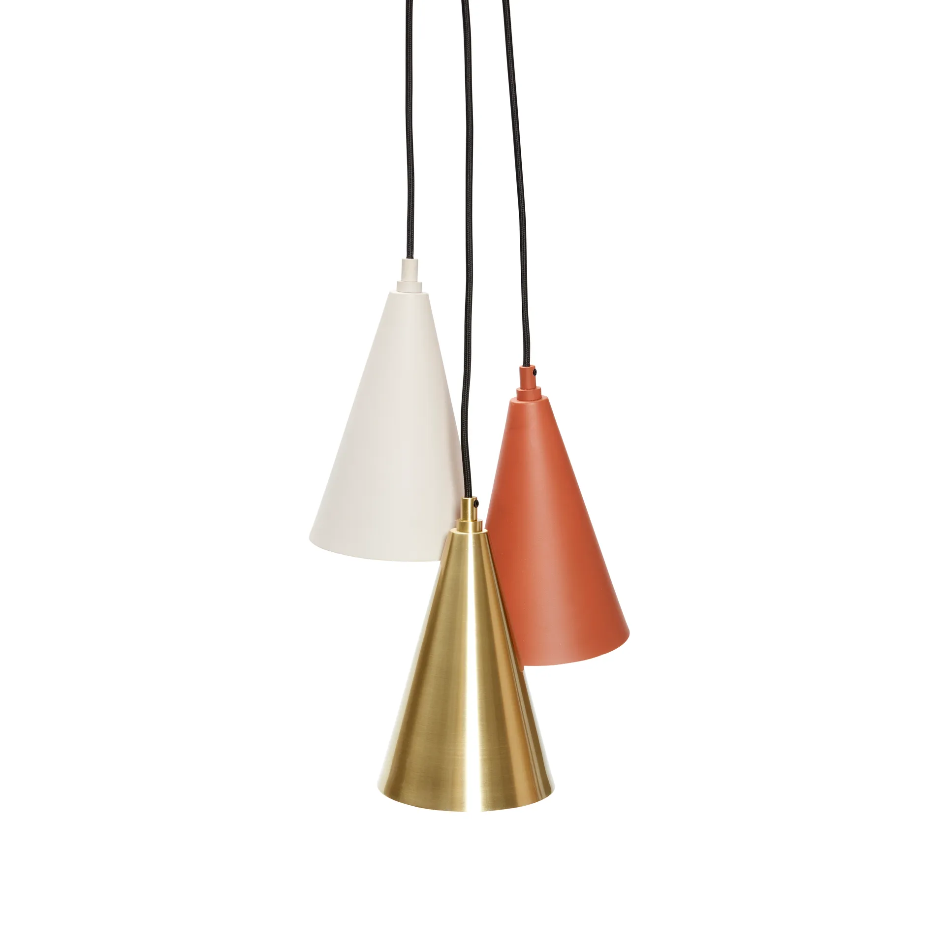 Drop Pendant 3 pcs, Brown-brass-beige Hübsch