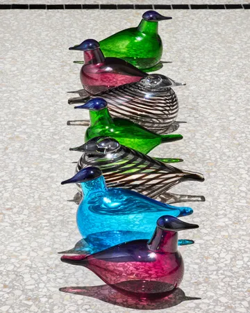 Chiffchaff glass bird - Turquoise, 13x8 cm - Iittala