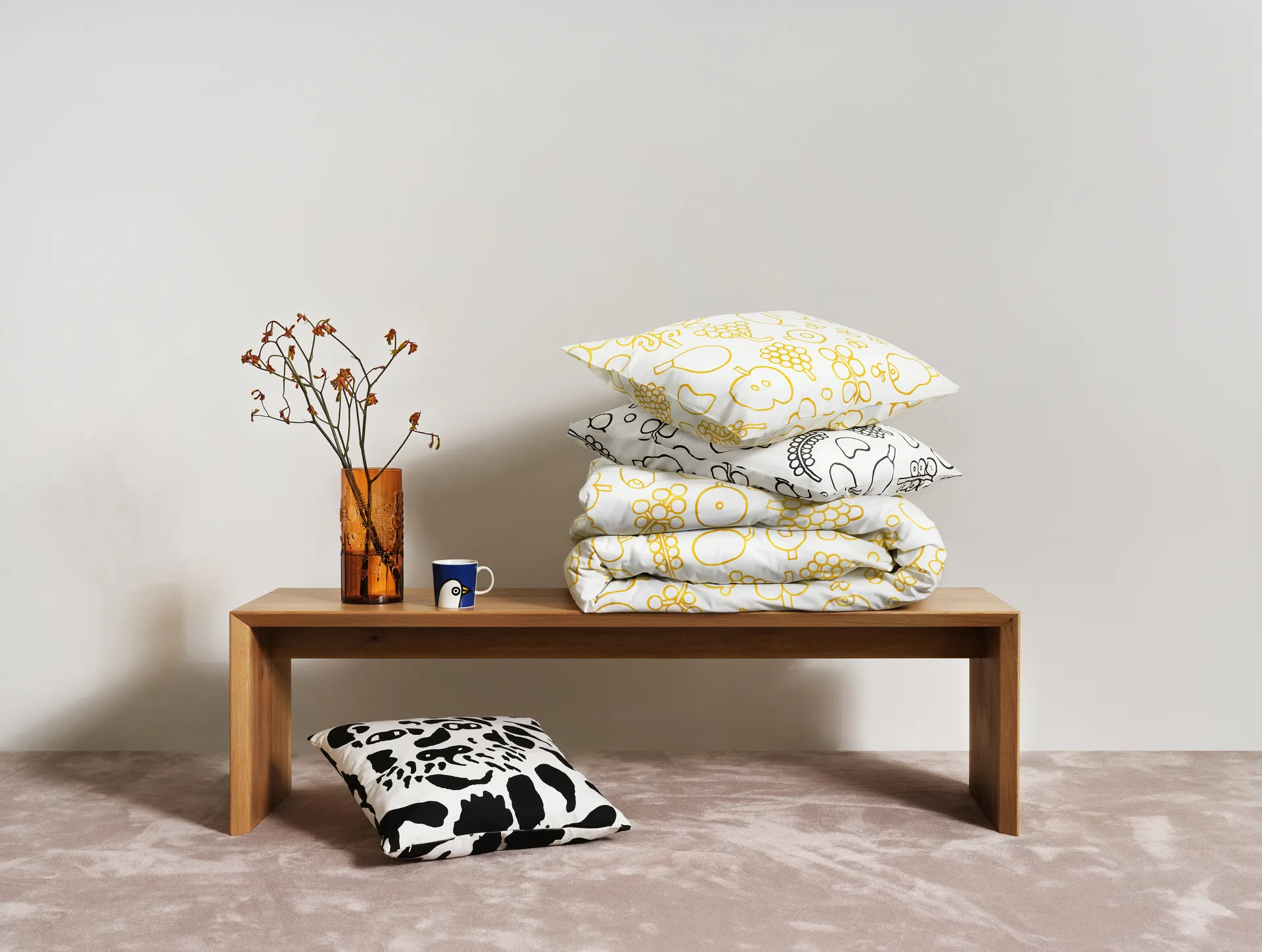 Oiva Toikka Frutta bed set 150x210 cm, Yellow Iittala