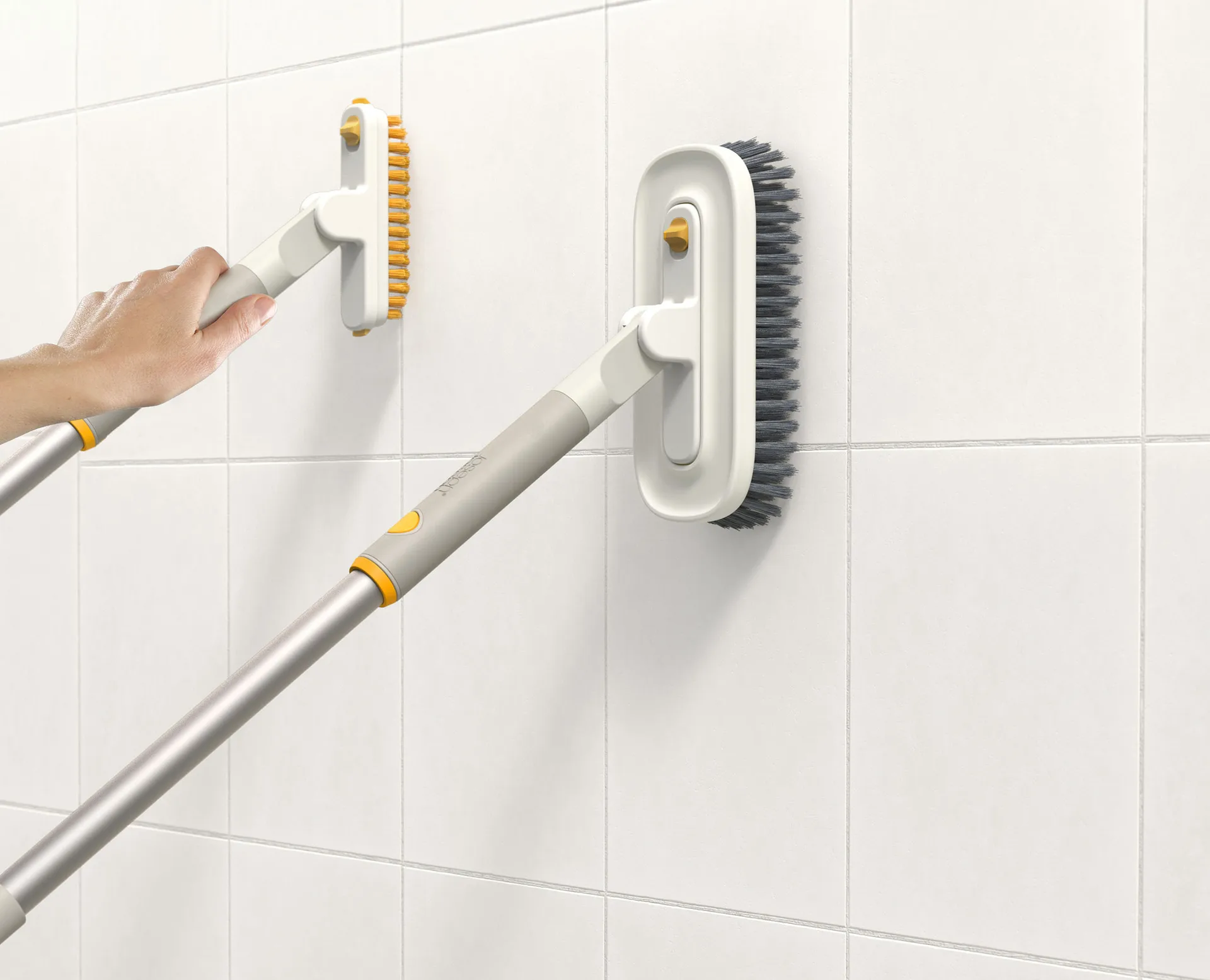 Joseph Joseph Cleantech 2-in-1 tile scrubber, Stone Joseph Joseph