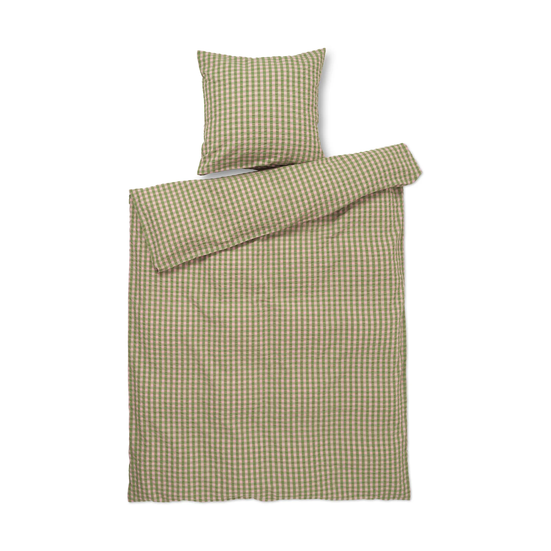 Bæk&Bølge bed set 150x210 cm, Green-light pink Juna
