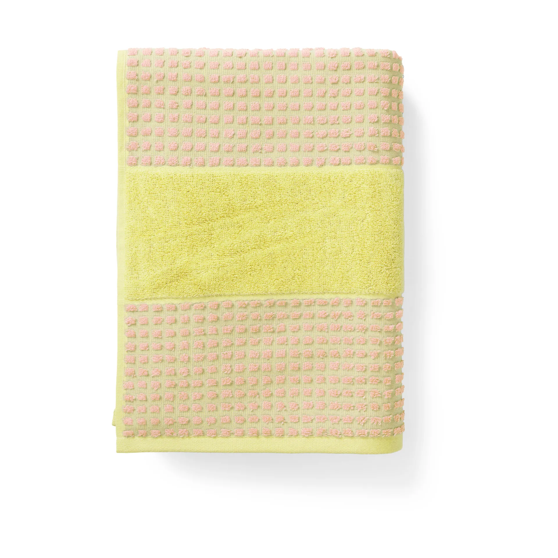 Check towel 50x100 cm, Yellow-pink Juna