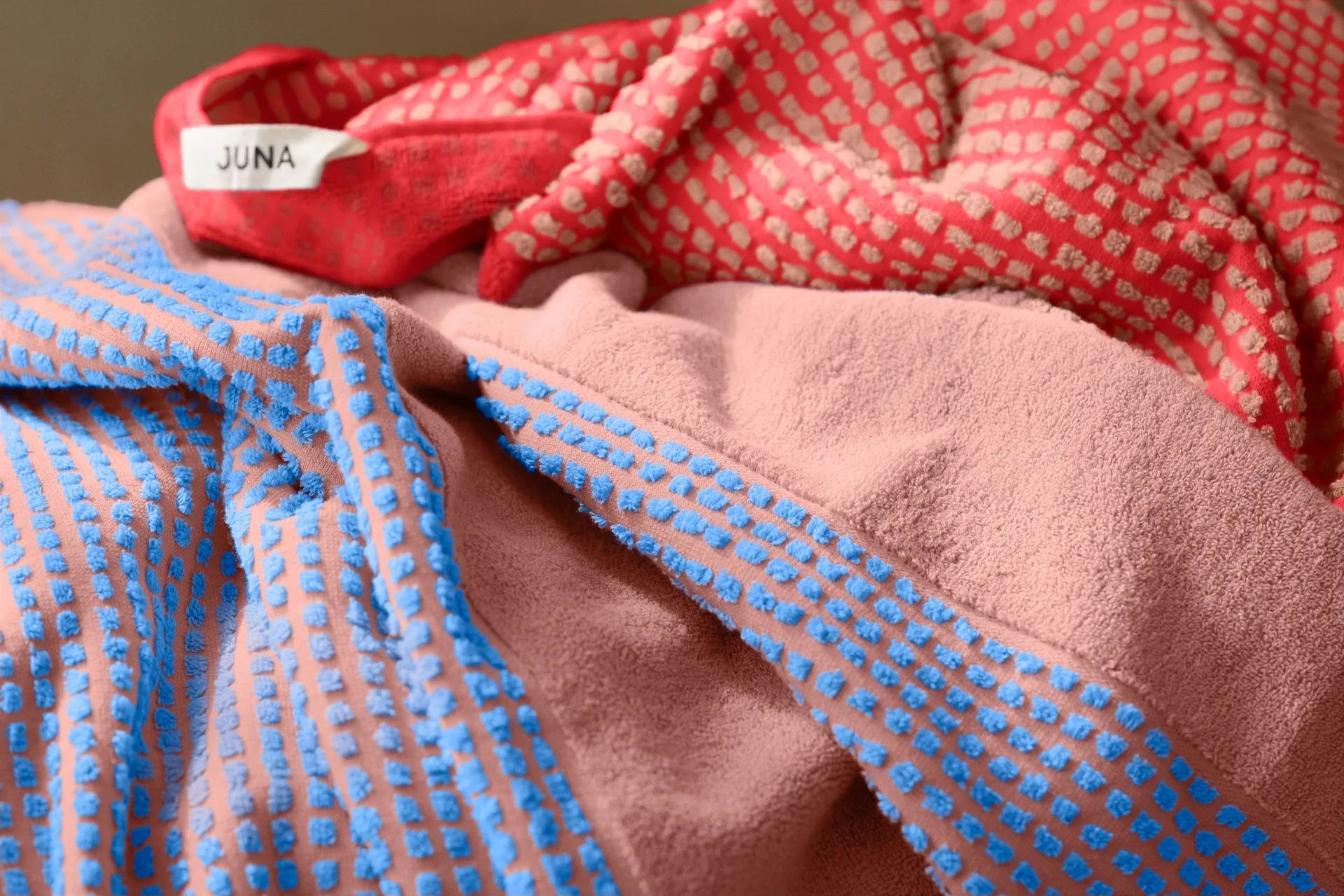 Check towel 70x140 cm, Red-sand Juna