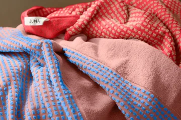 Check towel 70x140 cm - Red-sand - Juna