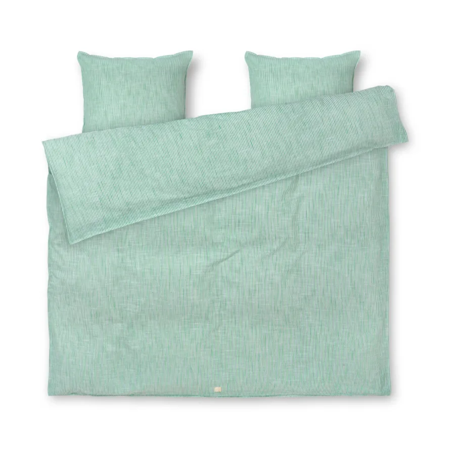 Monochrome Lines bedding set 220x220 cm, Green-white Juna