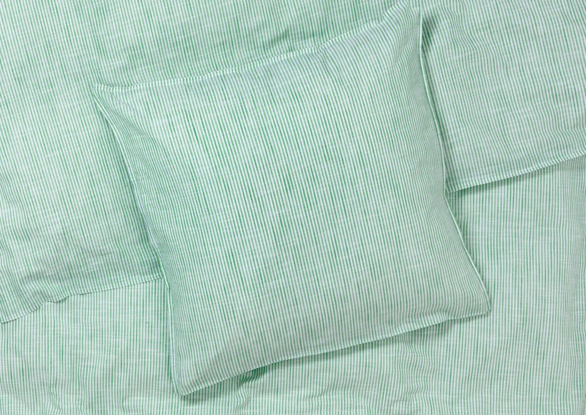 Monochrome Lines bedding set 220x220 cm, Green-white Juna