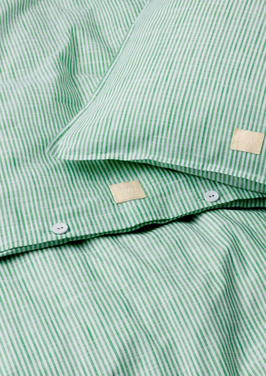 Monochrome Lines bedding set 220x220 cm, Green-white Juna