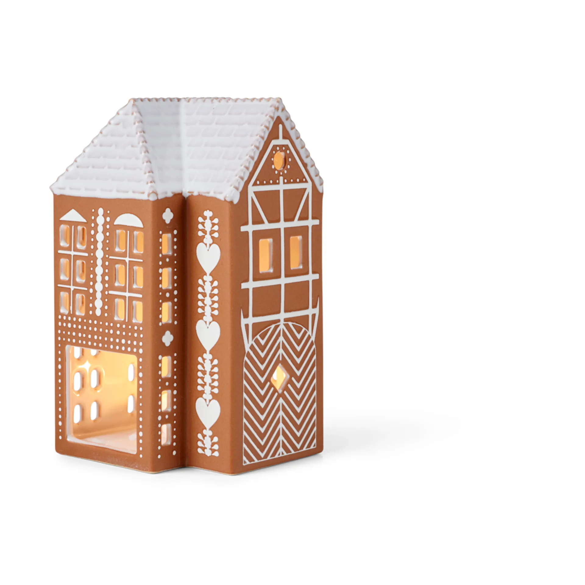 Gingerbread candle latern large 17 cm, Brown Kähler