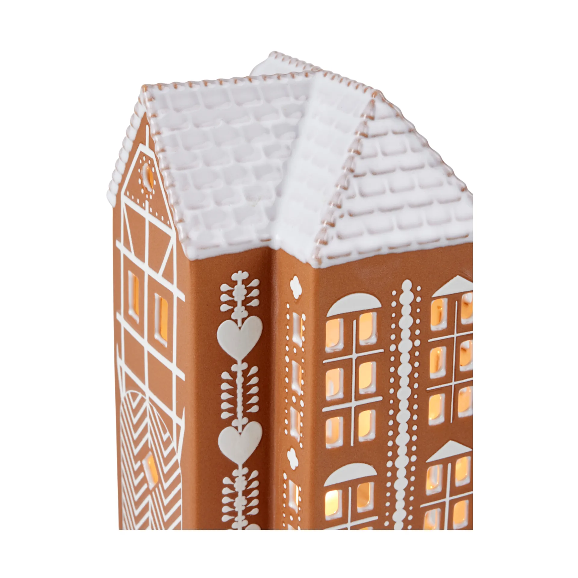 Gingerbread candle latern large 17 cm, Brown Kähler